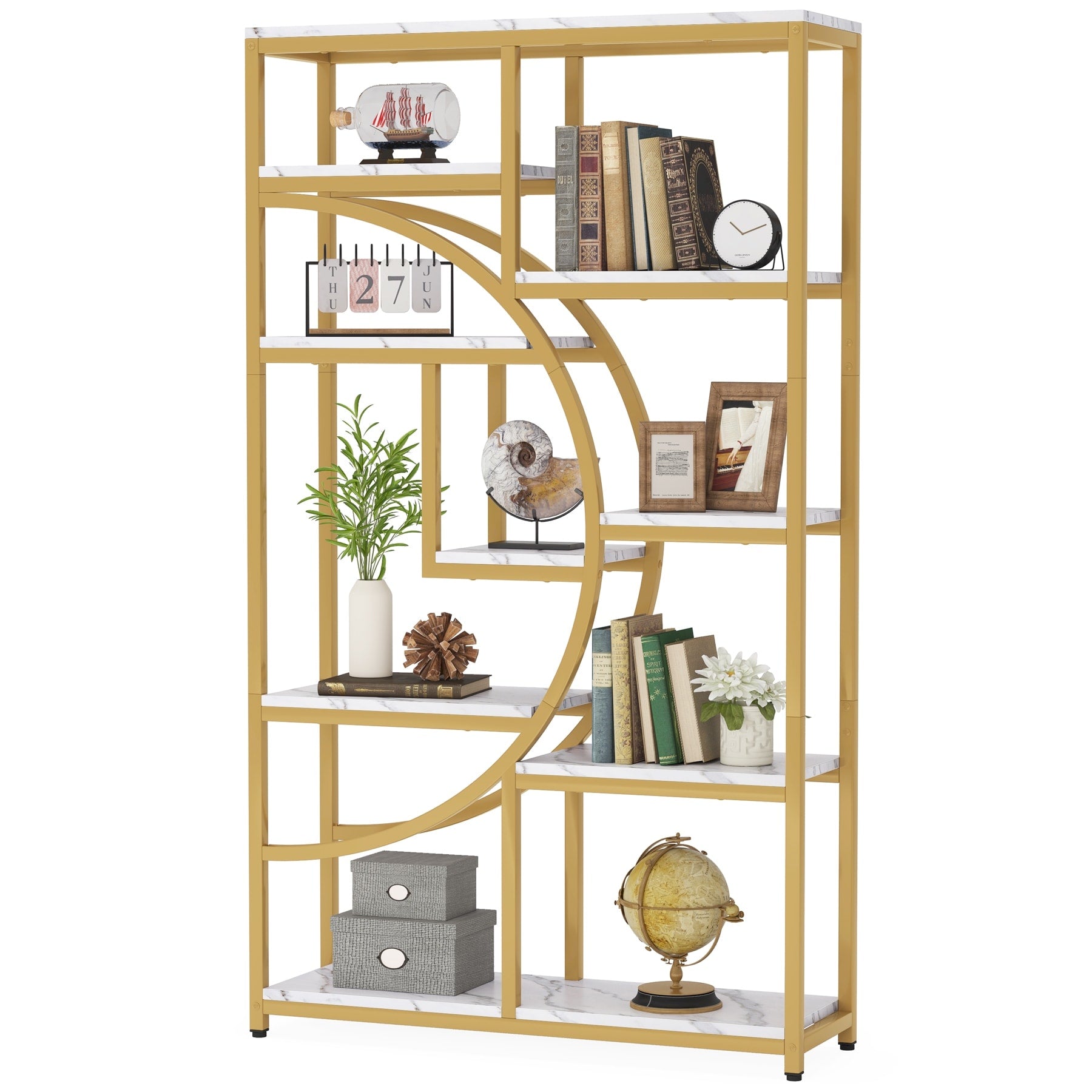 Bibliothèque industrielle à 5 étagères pour chambre, salon, bureau