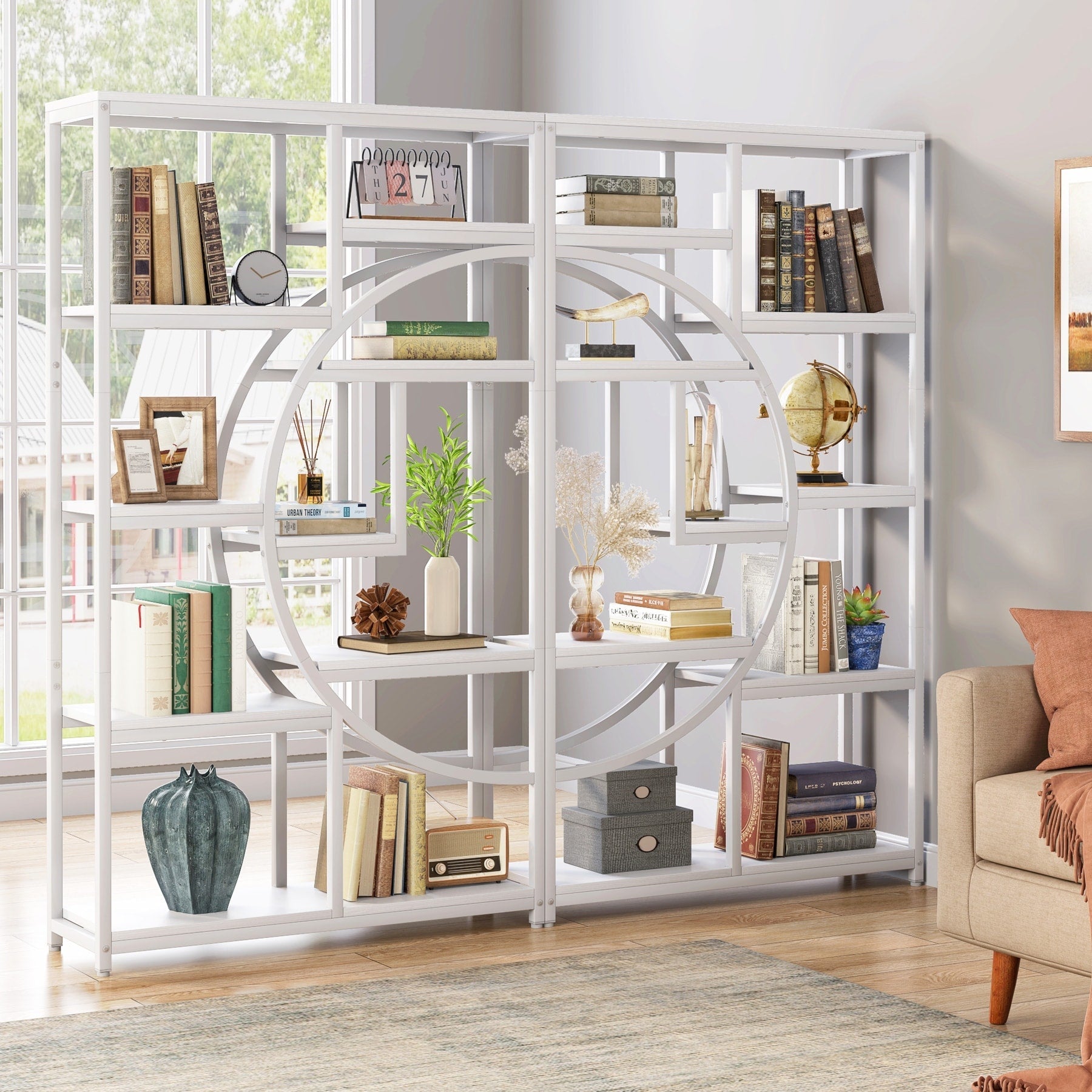 Bibliothèque industrielle à 5 étagères pour chambre, salon, bureau