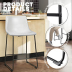 Tabourets de bar Bossin 18/26/30 pouces, tabourets de bar à hauteur de comptoir avec dossier, tabourets modernes en cuir PU, chaise de salle à manger avec repose-pieds