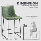 Tabourets de bar Bossin 18/26/30 pouces, tabourets de bar à hauteur de comptoir avec dossier, tabourets modernes en cuir PU, chaise de salle à manger avec repose-pieds