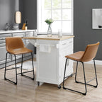 Tabourets de bar Bossin 18/26/30 pouces, tabourets de bar à hauteur de comptoir avec dossier, tabourets modernes en cuir PU, chaise de salle à manger avec repose-pieds