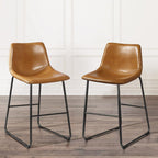 Tabourets de bar Bossin 18/26/30 pouces, tabourets de bar à hauteur de comptoir avec dossier, tabourets modernes en cuir PU, chaise de salle à manger avec repose-pieds