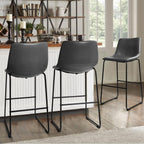 Tabourets de bar Bossin 18/26/30 pouces, tabourets de bar à hauteur de comptoir avec dossier, tabourets modernes en cuir PU, chaise de salle à manger avec repose-pieds