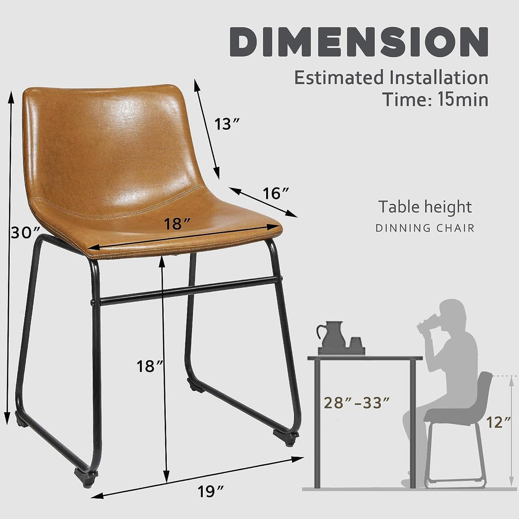 Tabourets de bar Bossin 18/26/30 pouces, tabourets de bar à hauteur de comptoir avec dossier, tabourets modernes en cuir PU, chaise de salle à manger avec repose-pieds