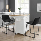 Tabourets de bar Bossin 18/26/30 pouces, tabourets de bar à hauteur de comptoir avec dossier, tabourets modernes en cuir PU, chaise de salle à manger avec repose-pieds