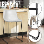 Tabourets de bar Bossin 18/26/30 pouces, tabourets de bar à hauteur de comptoir avec dossier, tabourets modernes en cuir PU, chaise de salle à manger avec repose-pieds