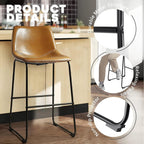 Tabourets de bar Bossin 18/26/30 pouces, tabourets de bar à hauteur de comptoir avec dossier, tabourets modernes en cuir PU, chaise de salle à manger avec repose-pieds