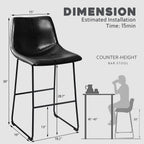 Tabourets de bar Bossin 18/26/30 pouces, tabourets de bar à hauteur de comptoir avec dossier, tabourets modernes en cuir PU, chaise de salle à manger avec repose-pieds