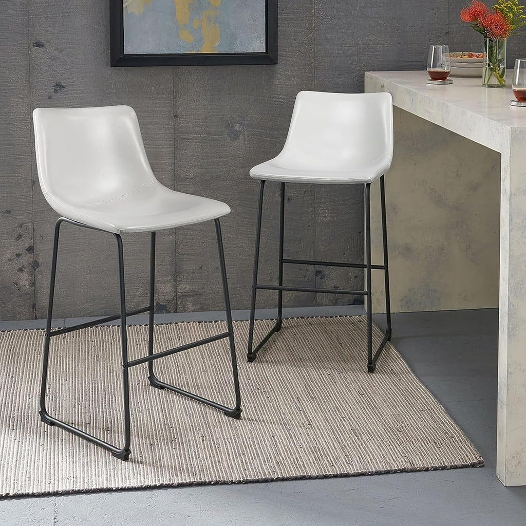 Tabourets de bar Bossin 18/26/30 pouces, tabourets de bar à hauteur de comptoir avec dossier, tabourets modernes en cuir PU, chaise de salle à manger avec repose-pieds