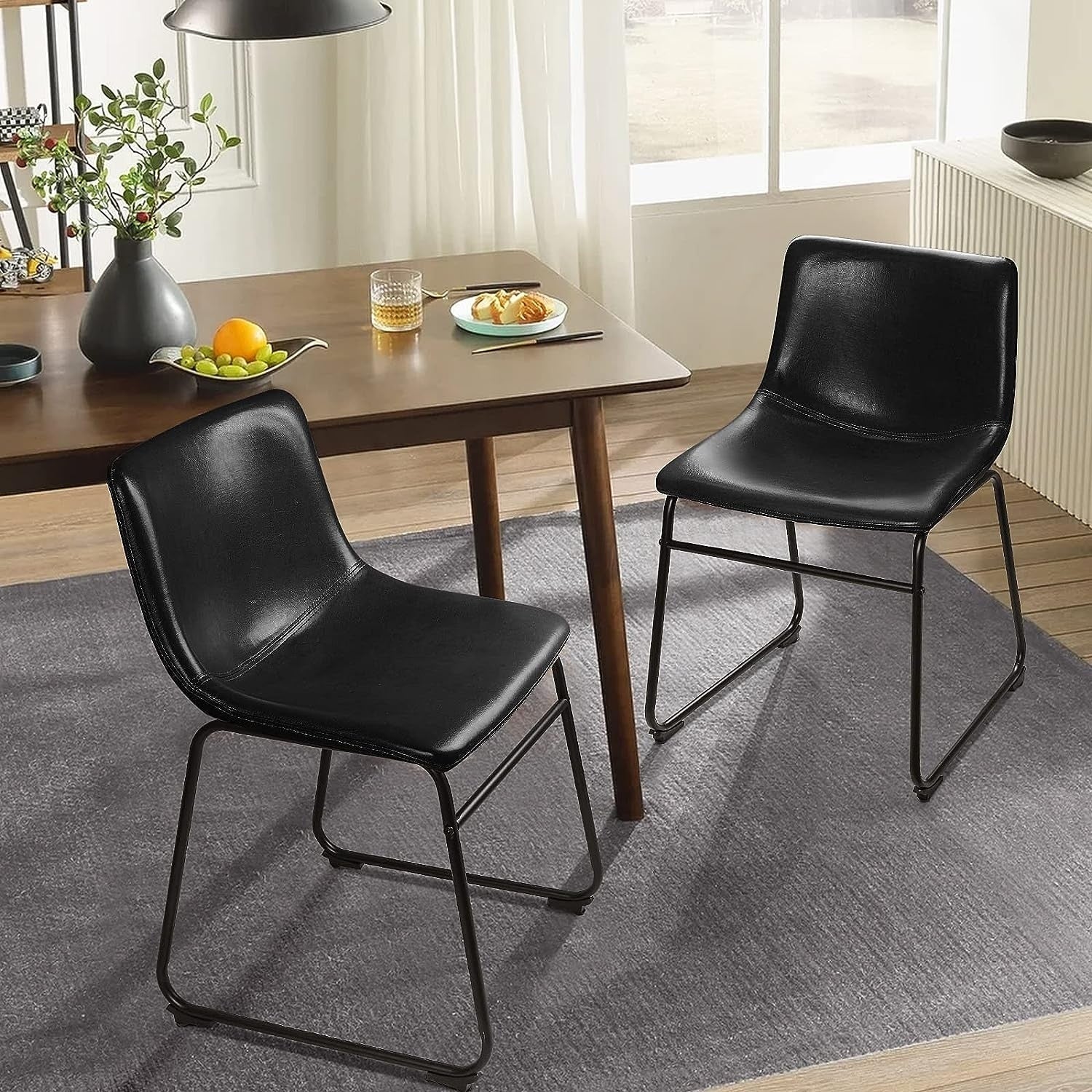 Tabourets de bar Bossin 18/26/30 pouces, tabourets de bar à hauteur de comptoir avec dossier, tabourets modernes en cuir PU, chaise de salle à manger avec repose-pieds