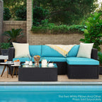 Ensemble de meubles de jardin Bossin 5 pièces, canapé de jardin, ensemble de conversation en osier pour l'extérieur et l'intérieur avec table
