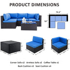 Ensemble de meubles de jardin Bossin 5 pièces, canapé de jardin, ensemble de conversation en osier pour l'extérieur et l'intérieur avec table