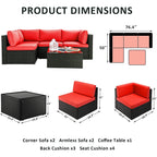 Ensemble de meubles de jardin Bossin 5 pièces, canapé de jardin, ensemble de conversation en osier pour l'extérieur et l'intérieur avec table