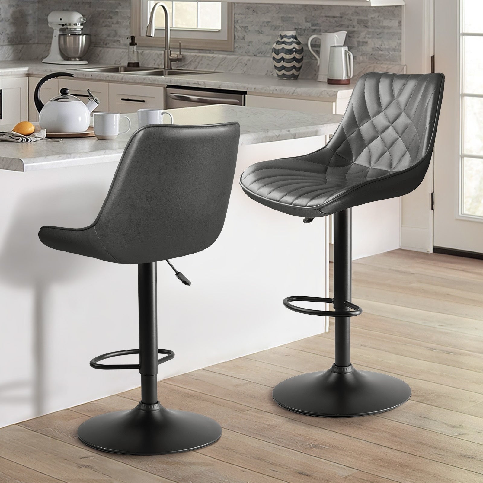 Tabourets de bar pivotants réglables Bossin avec dossier – Hauteur comptoir