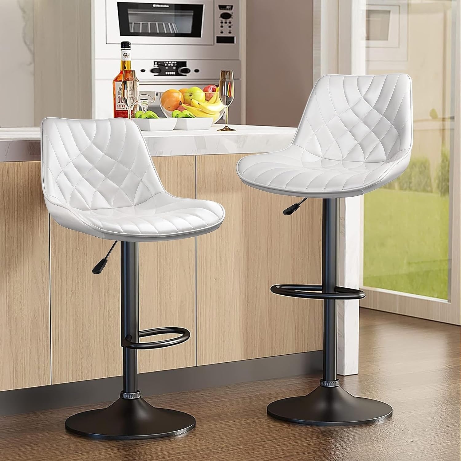 Tabourets de bar pivotants réglables Bossin avec dossier – Hauteur comptoir