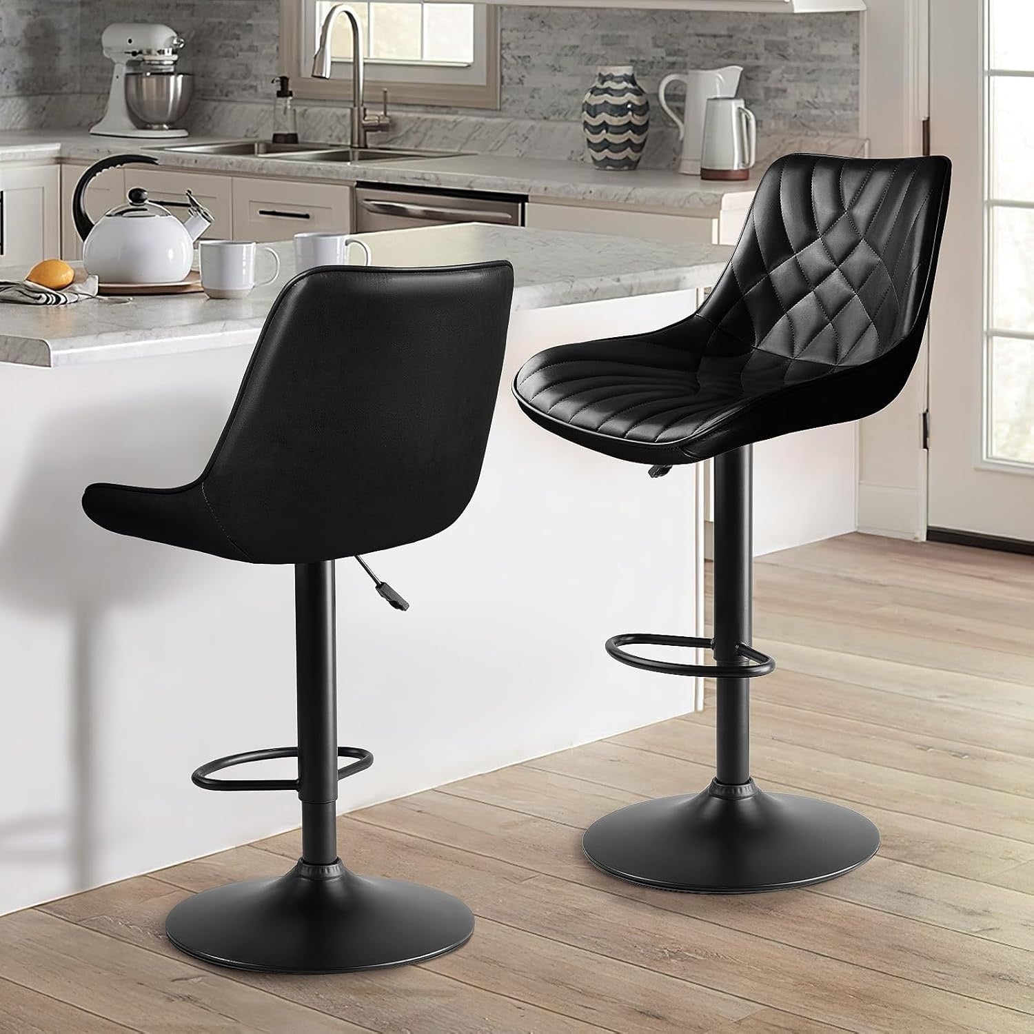 Tabourets de bar pivotants réglables Bossin avec dossier – Hauteur comptoir