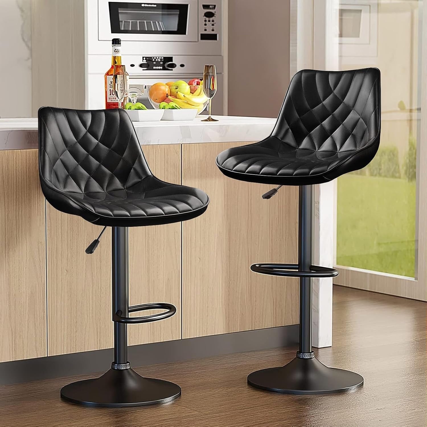 Tabourets de bar pivotants réglables Bossin avec dossier – Hauteur comptoir