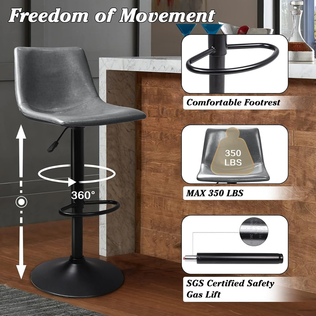Tabourets de bar pivotants réglables Bossin avec dossier – Hauteur comptoir