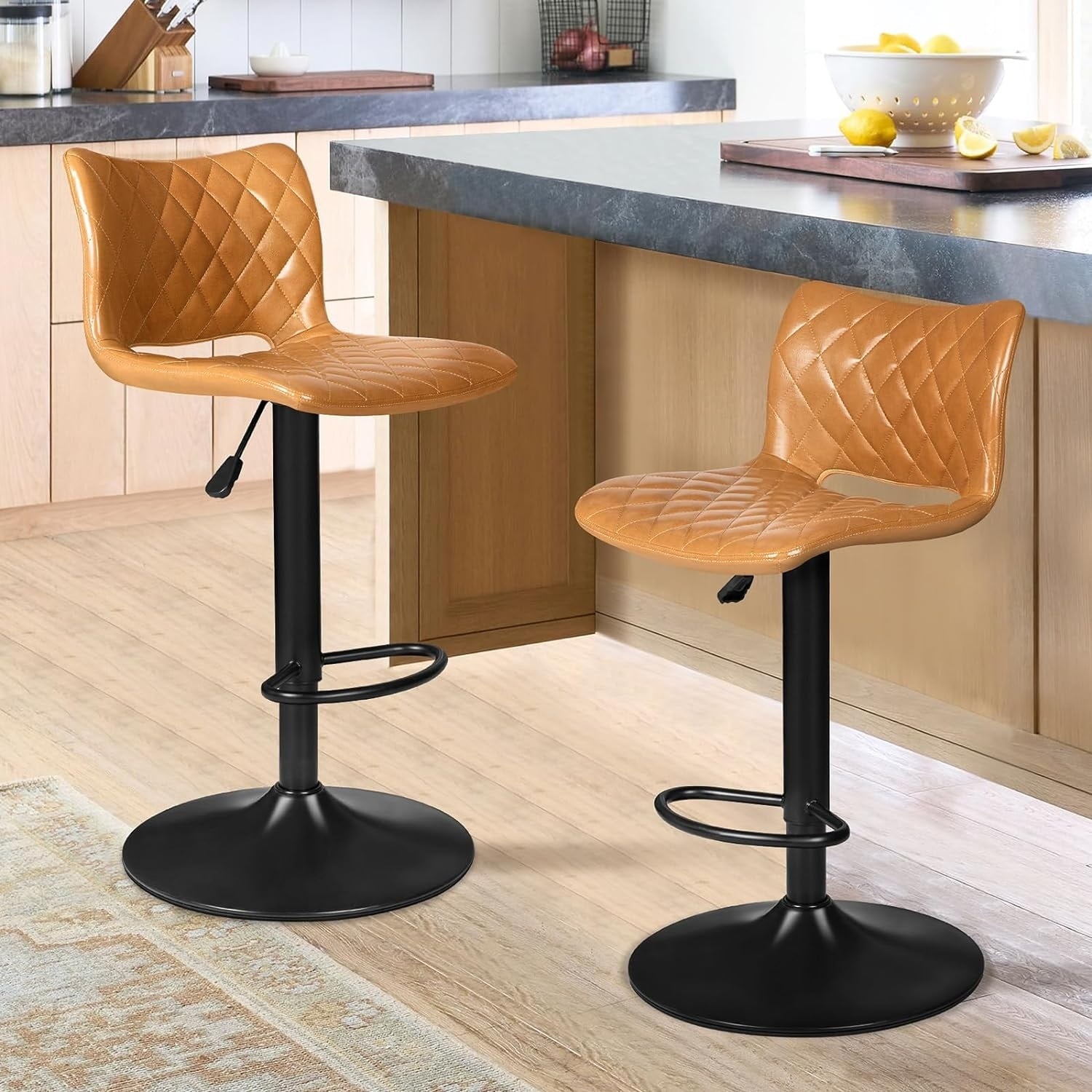 Tabourets de bar pivotants réglables Bossin avec dossier – Hauteur comptoir
