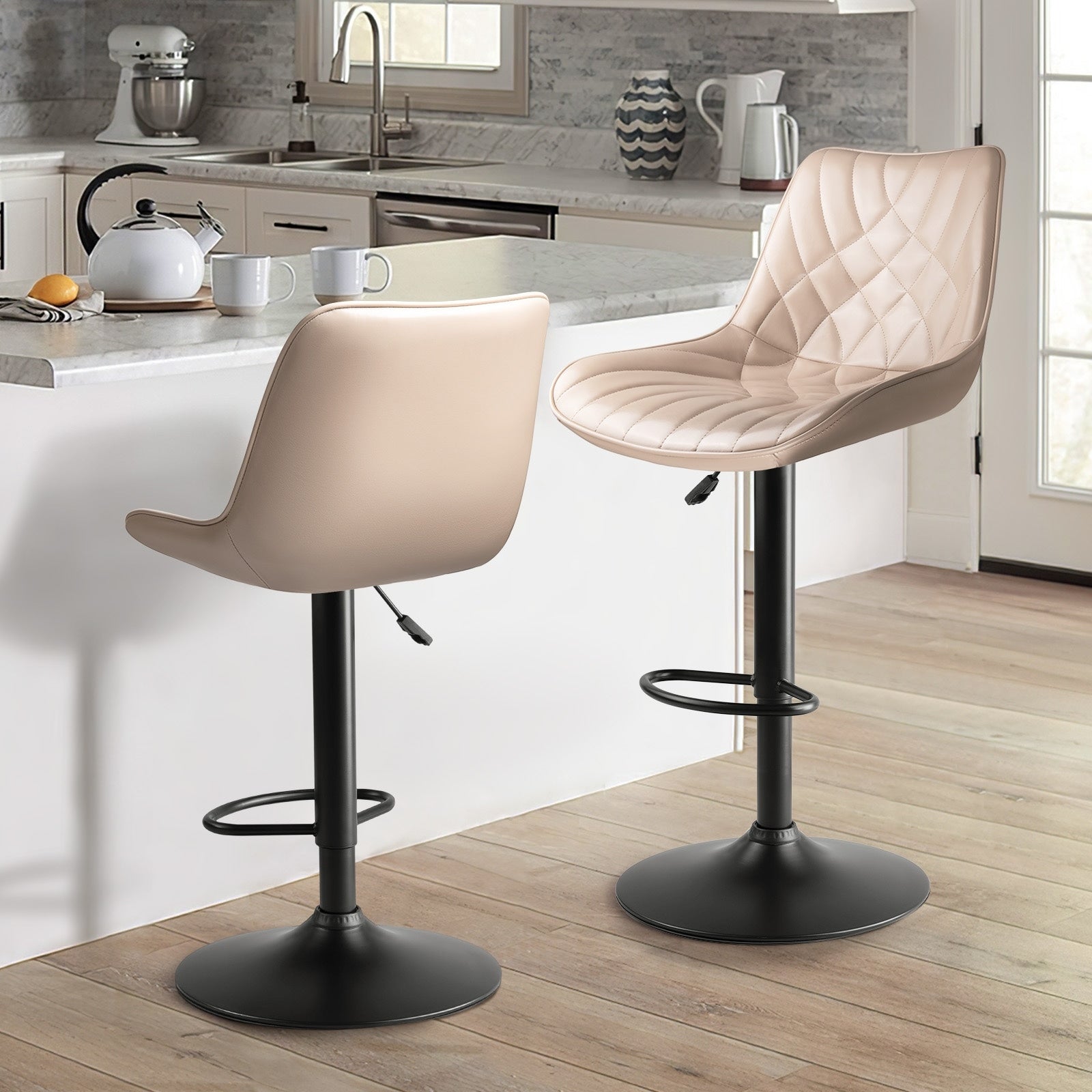 Tabourets de bar pivotants réglables Bossin avec dossier – Hauteur comptoir