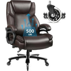 Chaise de bureau exécutive Bossin Big and Tall, chaise ergonomique à soutien lombaire réglable de 500 lb avec dossier haut en cuir PU pour ordinateur