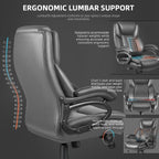 Chaise de bureau exécutive Bossin Big and Tall, chaise ergonomique à soutien lombaire réglable de 500 lb avec dossier haut en cuir PU pour ordinateur