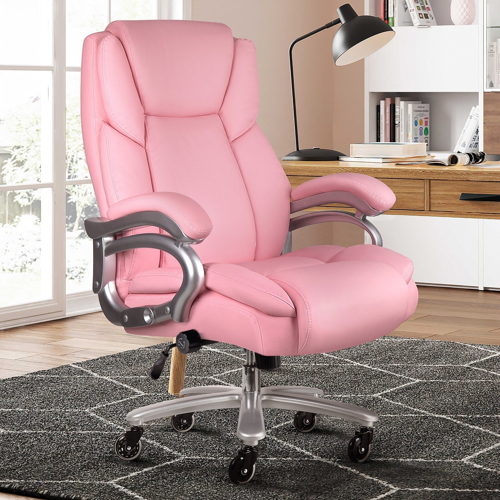 Chaise de bureau exécutive Bossin Big and Tall, chaise ergonomique à soutien lombaire réglable de 500 lb avec dossier haut en cuir PU pour ordinateur
