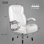 Chaise de bureau exécutive Bossin Big and Tall, chaise ergonomique à soutien lombaire réglable de 500 lb avec dossier haut en cuir PU pour ordinateur