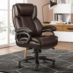 Chaise de bureau exécutive Bossin Big and Tall, chaise ergonomique à soutien lombaire réglable de 500 lb avec dossier haut en cuir PU pour ordinateur