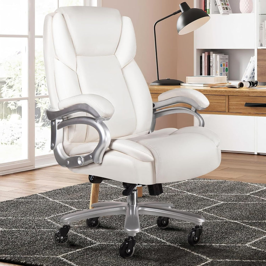 Chaise de bureau exécutive Bossin Big and Tall, chaise ergonomique à soutien lombaire réglable de 500 lb avec dossier haut en cuir PU pour ordinateur
