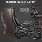 Chaise de bureau exécutive Bossin Big and Tall, chaise ergonomique à soutien lombaire réglable de 500 lb avec dossier haut en cuir PU pour ordinateur