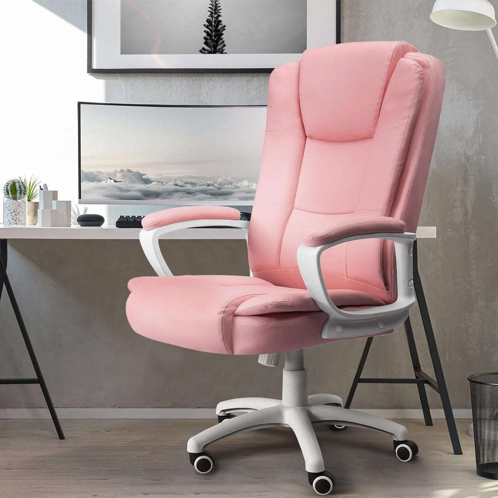 Chaise de bureau Bossin Big and Tall, chaise de direction à dossier haut, chaise de direction ergonomique réglable en cuir, 400 lb
