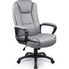 Chaise de bureau Bossin Big and Tall, chaise de direction à dossier haut, chaise de direction ergonomique réglable en cuir, 400 lb