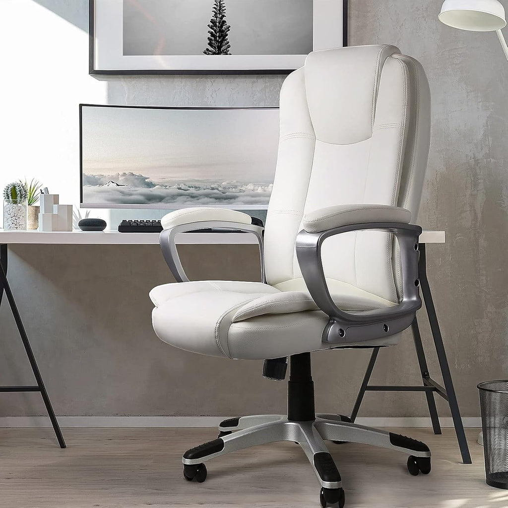 Chaise de bureau Bossin Big and Tall, chaise de direction à dossier haut, chaise de direction ergonomique réglable en cuir, 400 lb