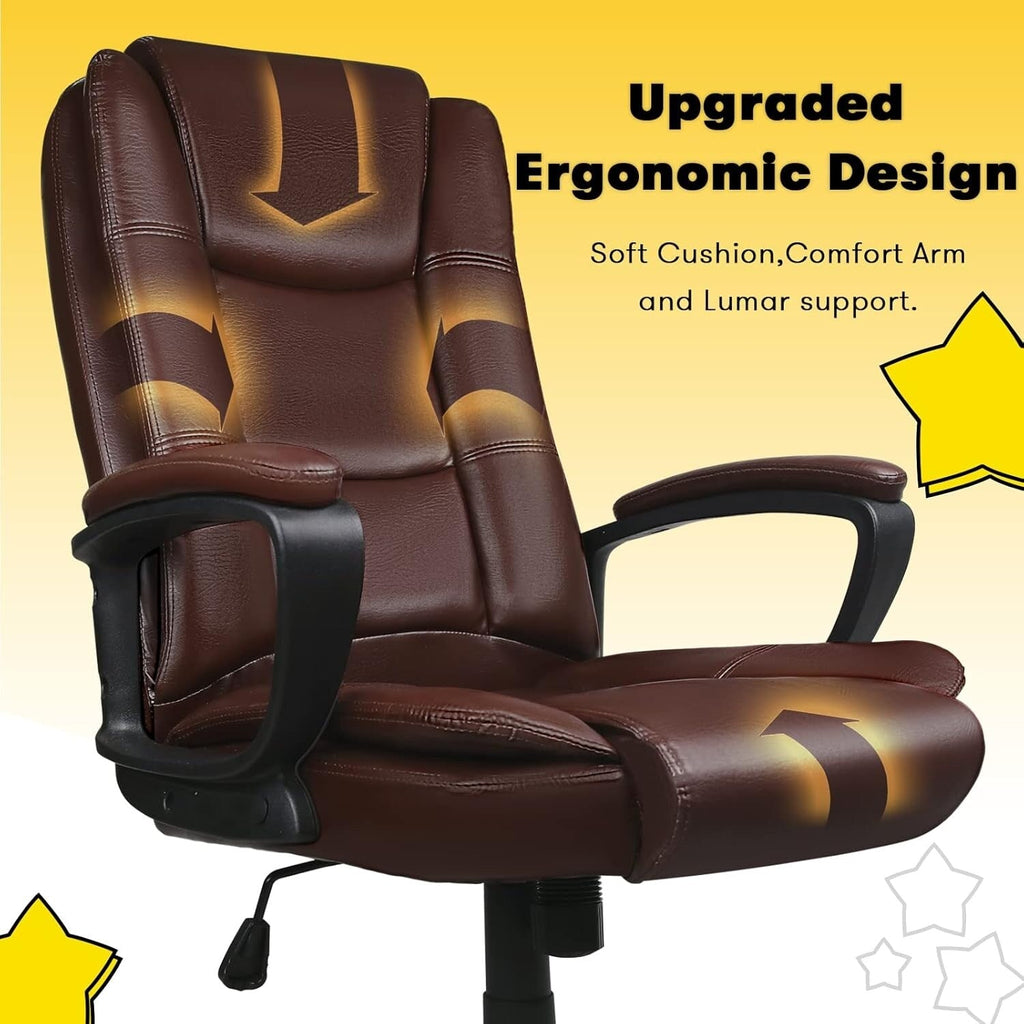 Chaise de bureau Bossin Big and Tall, chaise de direction à dossier haut, chaise de direction ergonomique réglable en cuir, 400 lb
