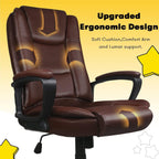 Chaise de bureau Bossin Big and Tall, chaise de direction à dossier haut, chaise de direction ergonomique réglable en cuir, 400 lb