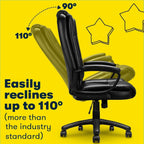 Chaise de bureau Bossin Big and Tall, chaise de direction à dossier haut, chaise de direction ergonomique réglable en cuir, 400 lb