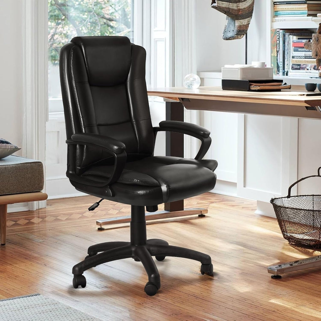 Chaise de bureau Bossin Big and Tall, chaise de direction à dossier haut, chaise de direction ergonomique réglable en cuir, 400 lb