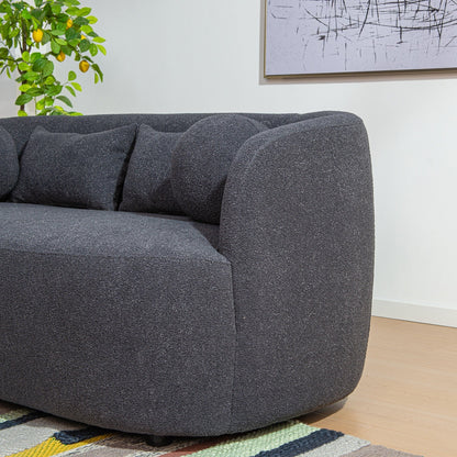 Causeuse 2 places rembourrée KINWELL Boucle avec coussins