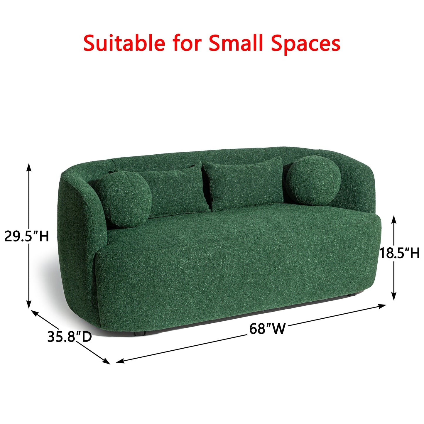 Causeuse 2 places rembourrée KINWELL Boucle avec coussins
