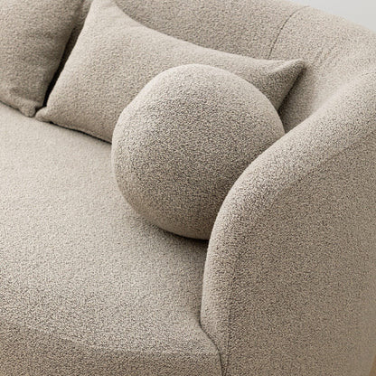 Causeuse 2 places rembourrée KINWELL Boucle avec coussins