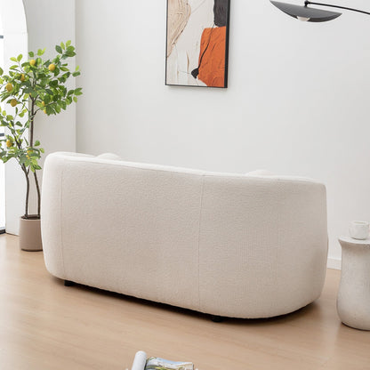 Causeuse 2 places rembourrée KINWELL Boucle avec coussins