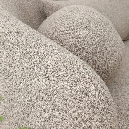 Causeuse 2 places rembourrée KINWELL Boucle avec coussins