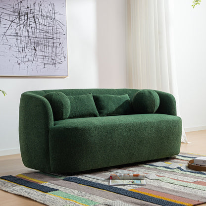 Causeuse 2 places rembourrée KINWELL Boucle avec coussins