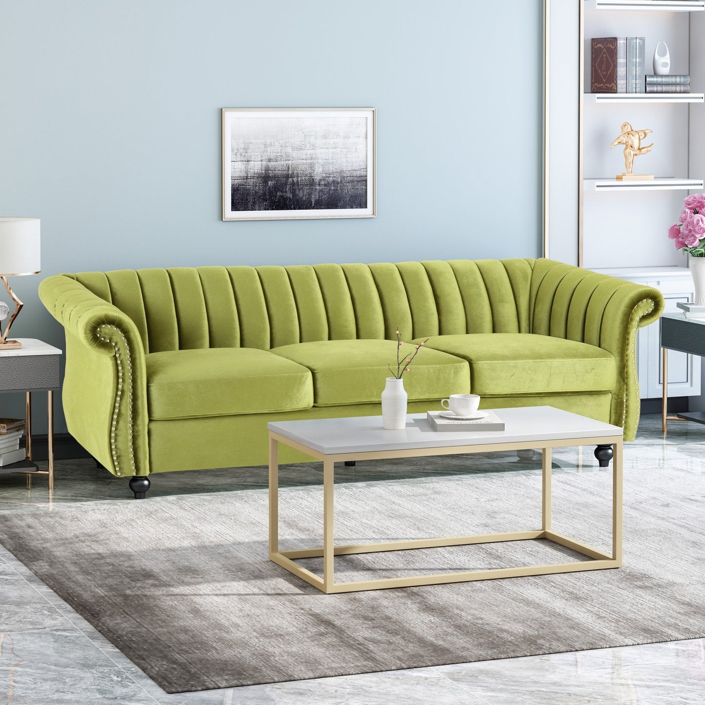 Canapé Bowie Glam en velours par Christopher Knight Home