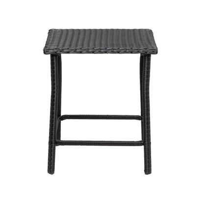 Ensemble de jardin bistrot Bradbury Outdoor 3 pièces en osier avec coussins