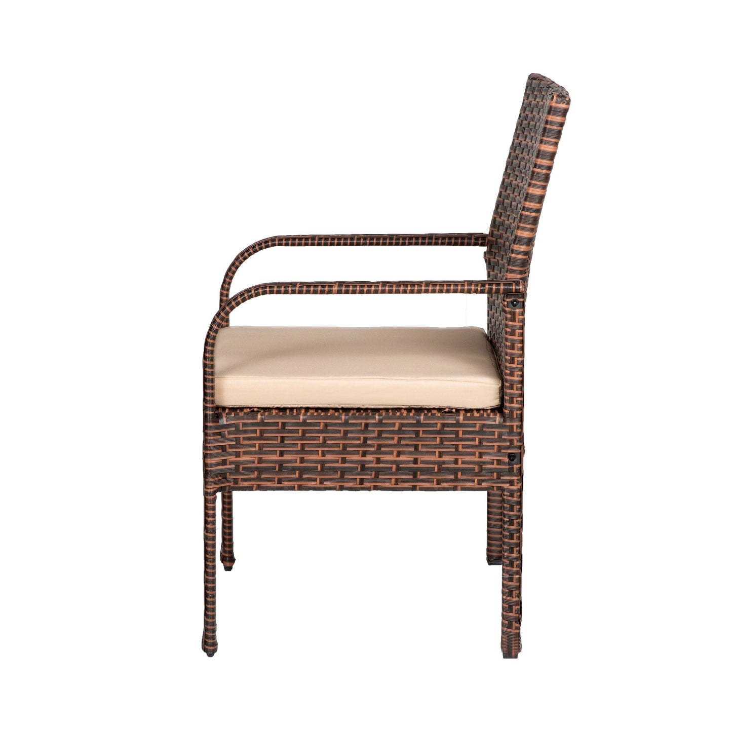 Ensemble de jardin bistrot Bradbury Outdoor 3 pièces en osier avec coussins