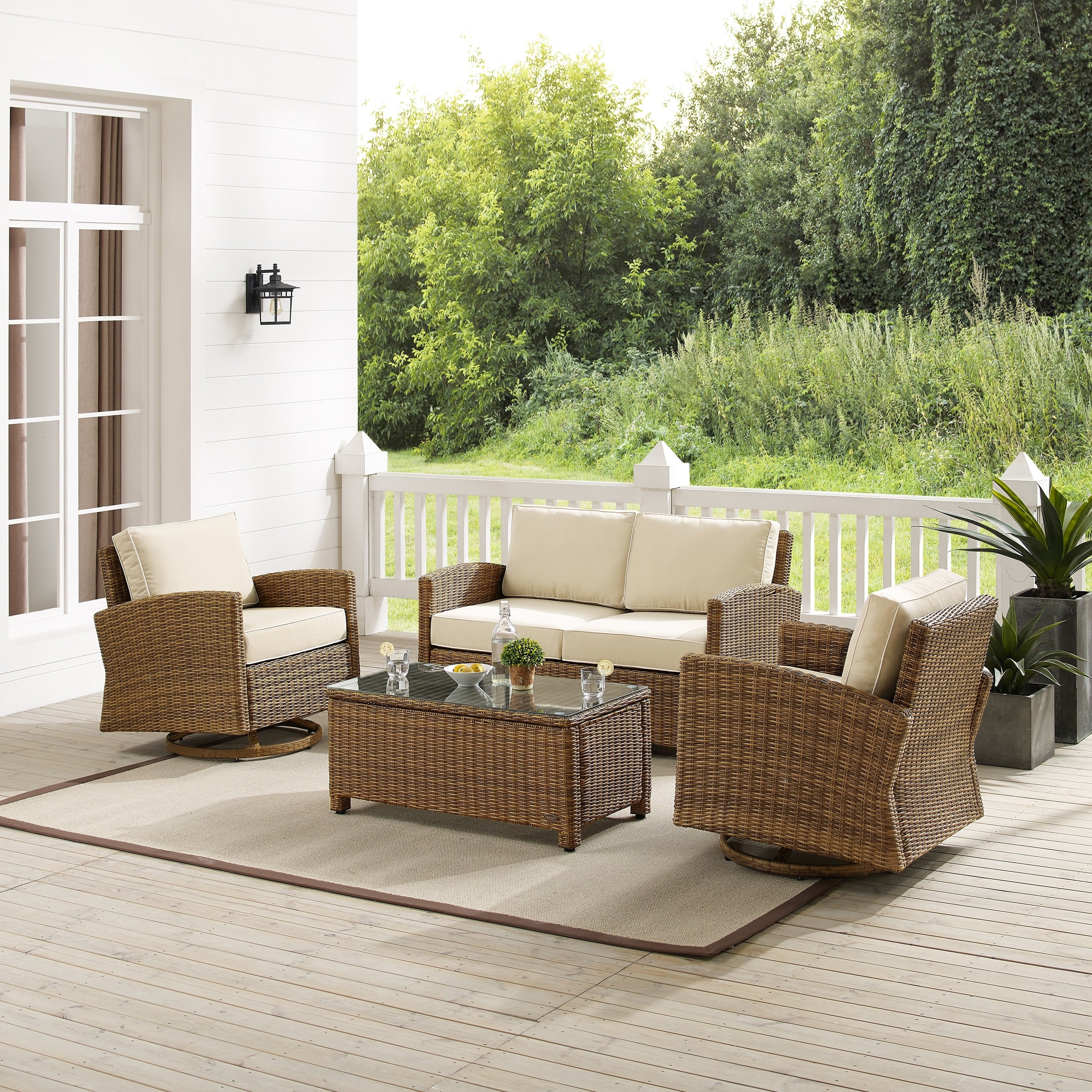 Ensemble de conversation pivotant à bascule Crosley Bradenton 4 pièces