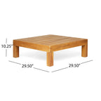 Ensemble de canapés d'extérieur 3 places en bois d'acacia Brava avec table basse et coussins par Christopher Knight Home