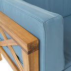 Ensemble de salon d'extérieur sectionnel Brava en acacia par Christopher Knight Home - 88,50 L x 88,50 l x 26,50 H